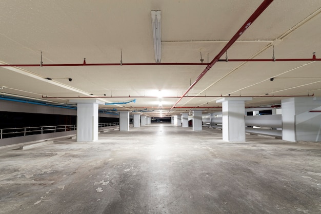 Parking garage interior, industrial building,Empty underground interior