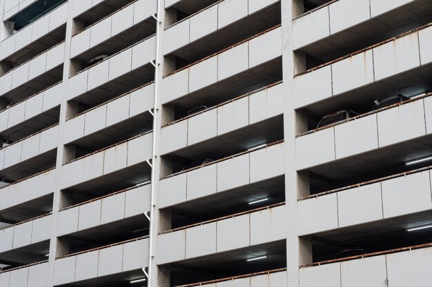 Parking lot on aged building