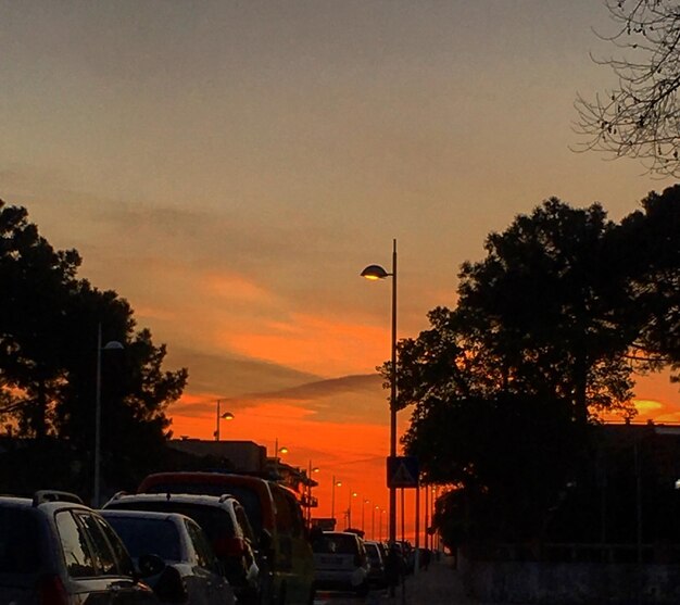 Parking lot at sunset