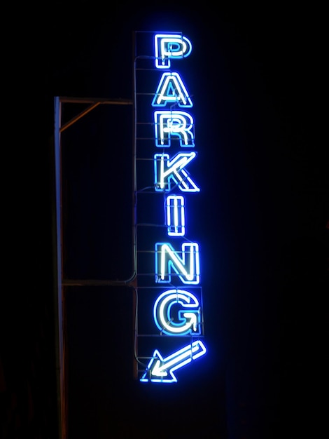 Parking sign neon light