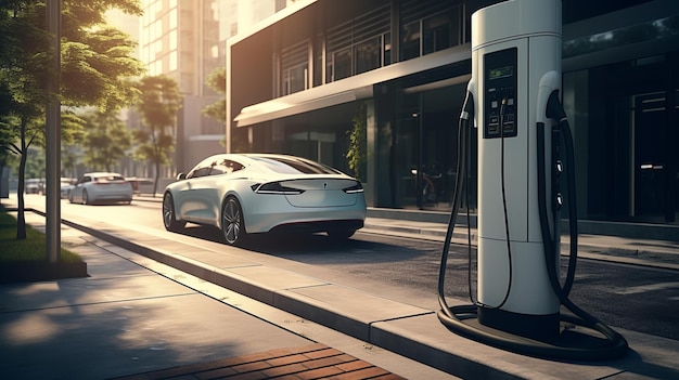 Parking spots for charging electric cars created by realistic Generative AI