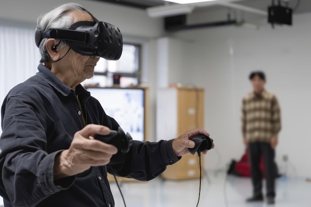 Parkinsons patient using vr therapy