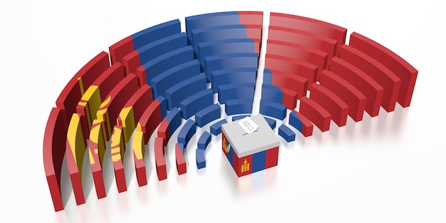 Photo parliament election in mongolia 3d rendering