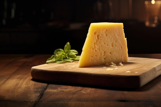 Parmesan cheese on a board