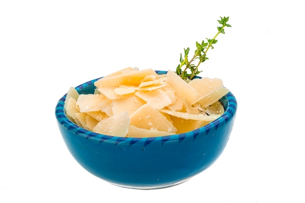 Parmesan cheese isolated white