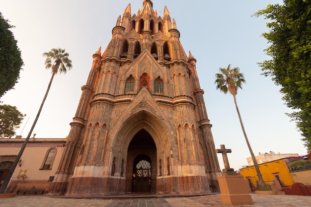 Parroquia Aartsengel kerk Jardin Town Square Rafael Chruch San Miguel de Allende, Mexico. Parroagui