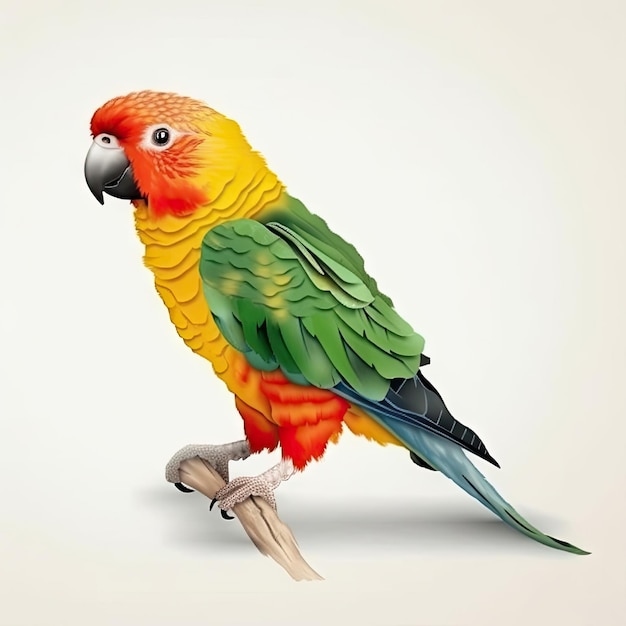 Parrot bird white background