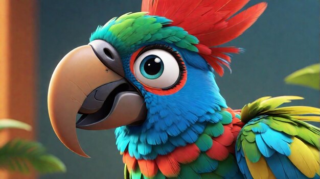 A parrot cartoon character