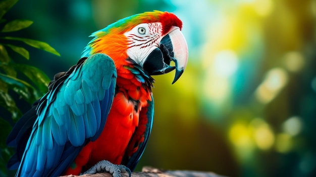 Parrot in the forest Generative AI illustrator