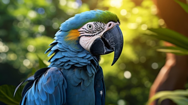 Parrot in the jungle Beautiful illustration picture Generative AI