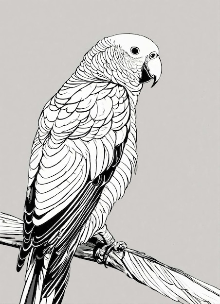 Photo parrot line art photo