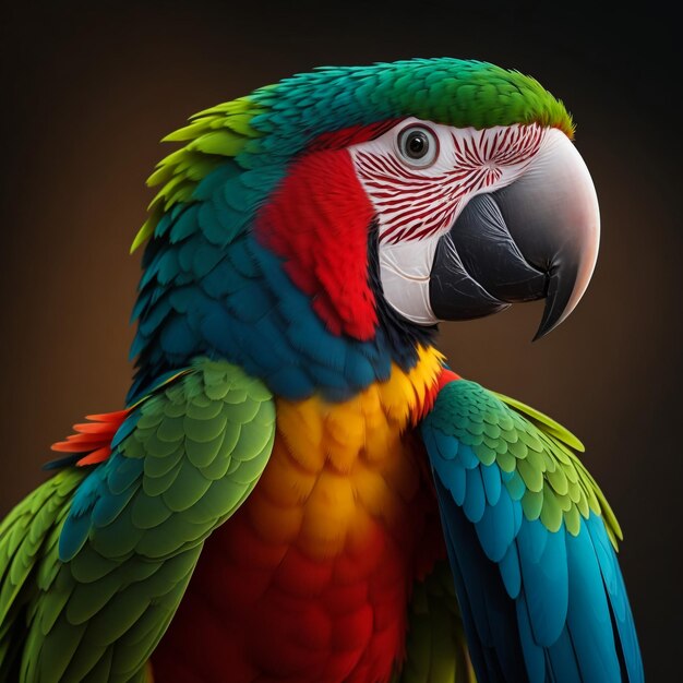 Parrot portrait on a white background