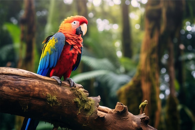 parrot sits jungle