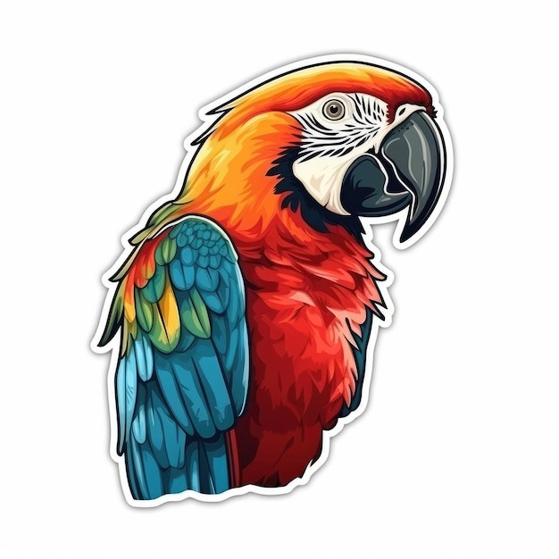 Parrot sticker isolated ai generated