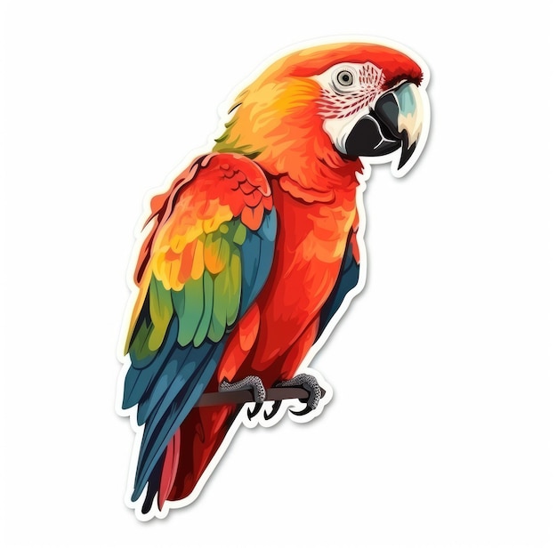 Parrot sticker isolated ai generated