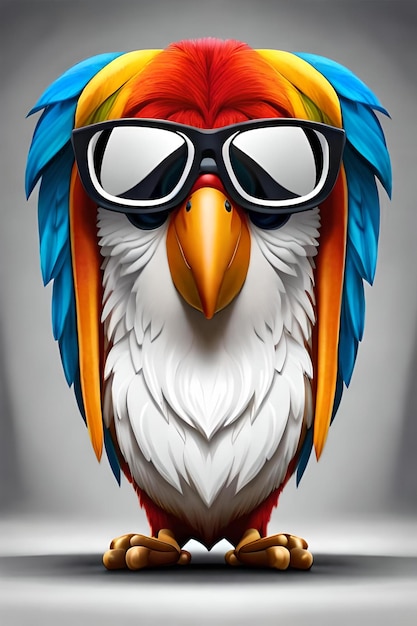 Parrot wearing any kind costumes hats accessories and sunglasses design for printing on t shirt