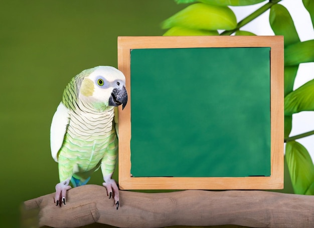 Photo parrot with chalk board