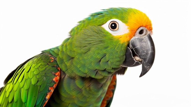 A parrot with a white background