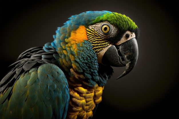 A parrot with a yellow beak Generative AI