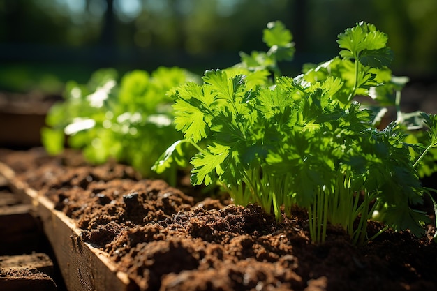 Parsley Herb in Raw Style Herb Patch