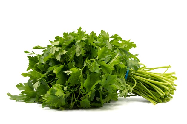 Parsley isolated on a white background Clipping Path Full depth of field Parsley bunch close up