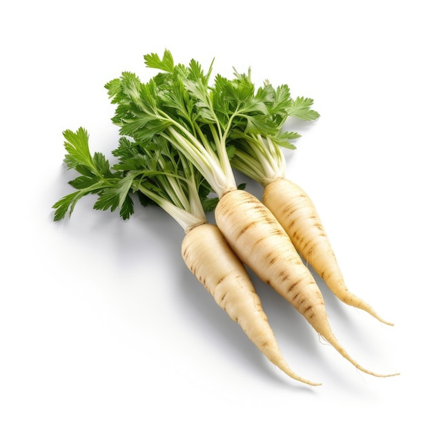 Parsnips isolated on white background generative AI