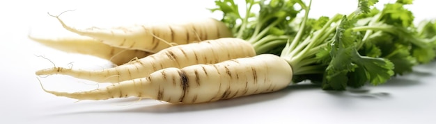 Parsnips On A White Background Generative AI