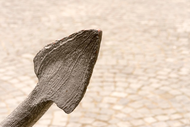 Part of the anchors on the background of of the pavement