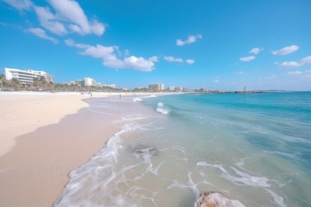 Part of beach in caribbean sea in mexico