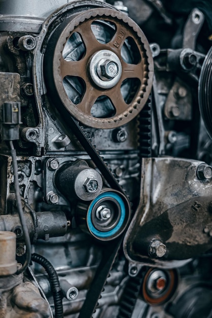 Part of car engine, details, macro photo