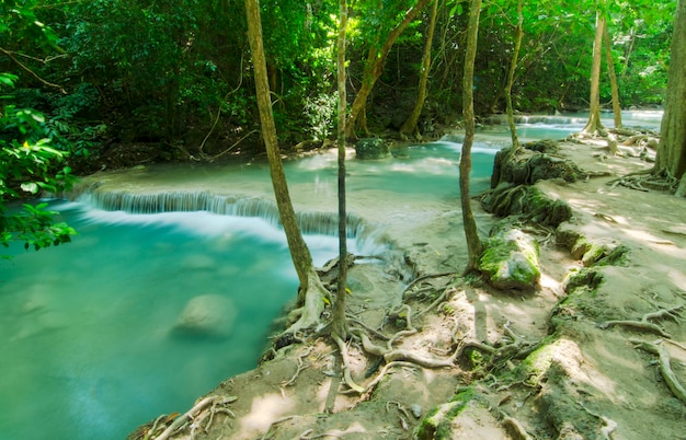 part of Erawan Waterfall, Kanchanaburi, Thailand