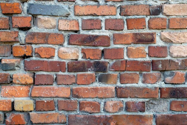 Part of red brick wall texture grunge background