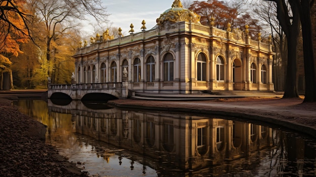 Part of royal palace in lazienki park