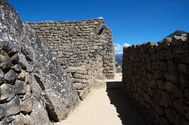 Part of stone building in machu picchu