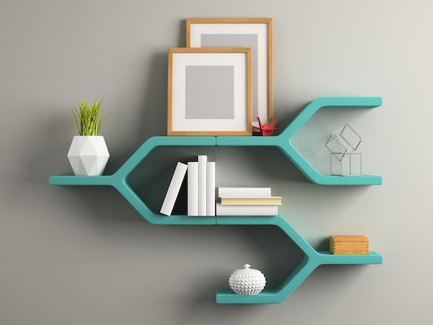 Part of terior with shelf 3D illustration