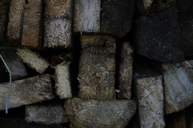 Part of a wood pile with cut needle wood wood industry brown\
background