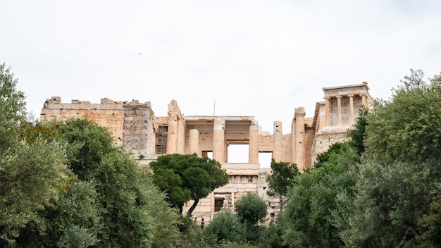 Parthenon temple in Acropolis at Athens, center on Athens, Greece