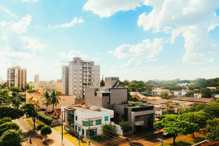 Partial view of the city of Dourados, in Mato Grosso do Sul, Brazil