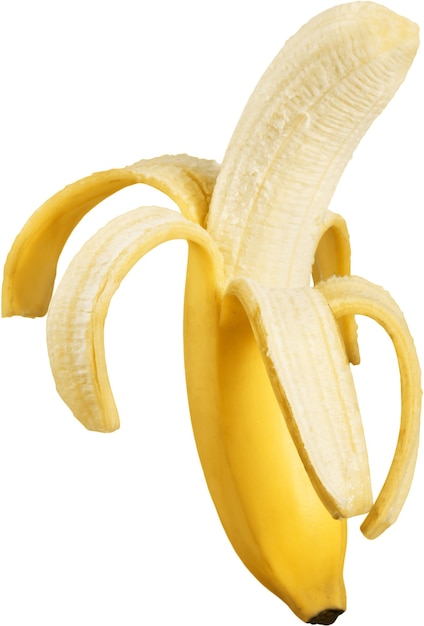 Partially peeled banana