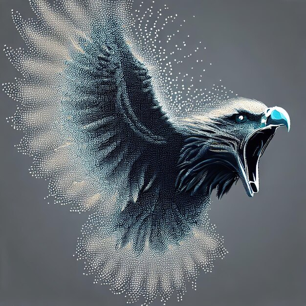 Photo particle eagle vector illustration composition