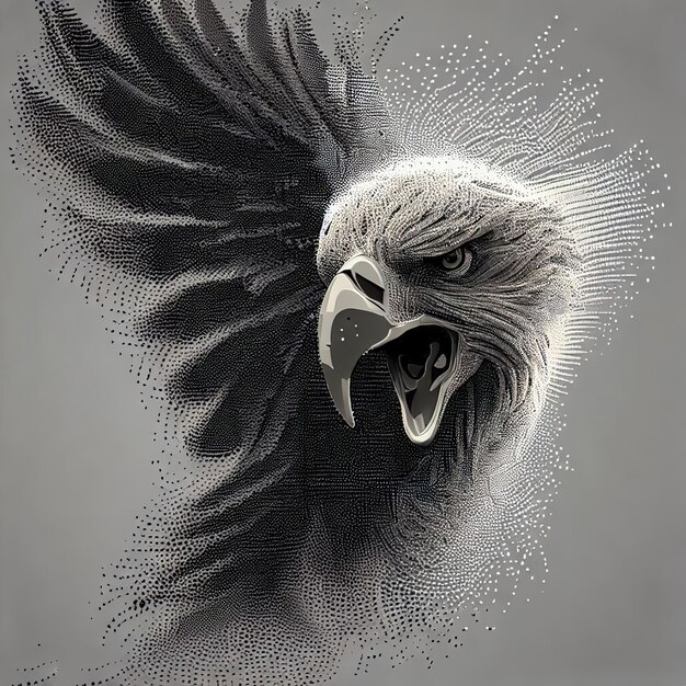 Photo particle eagle vector illustration composition