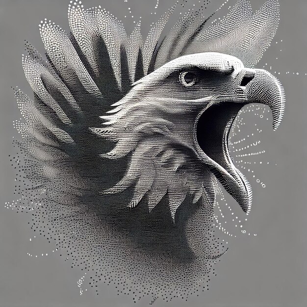 Photo particle eagle vector illustration composition