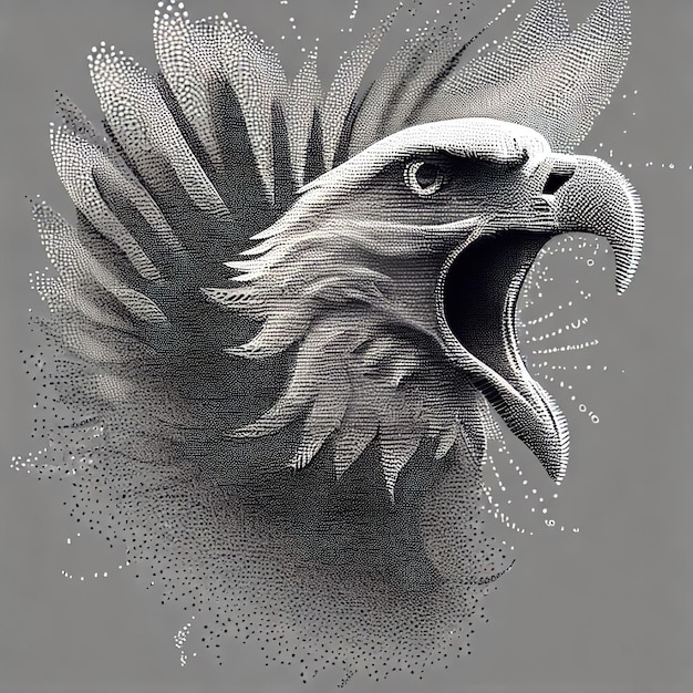 Particle Eagle vector illustration composition