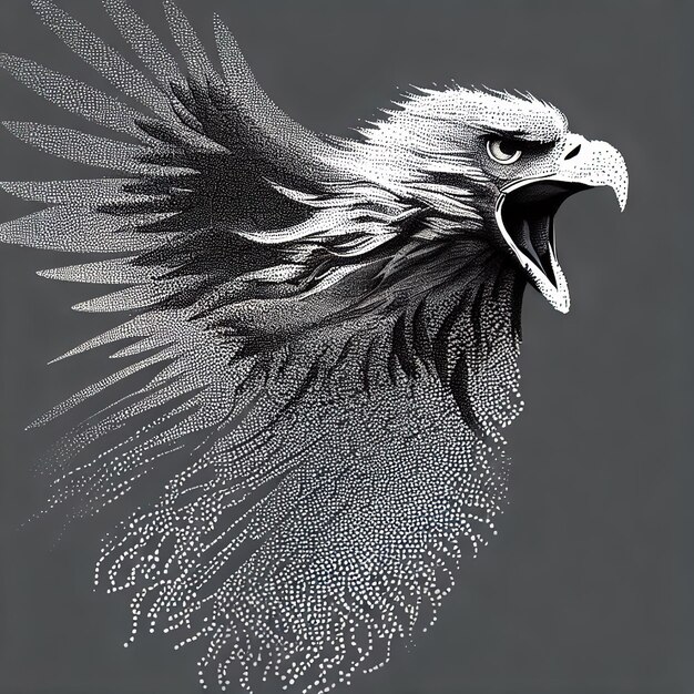 Particle Eagle vector illustration composition