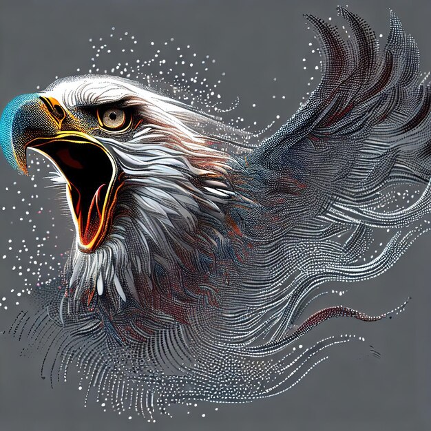 Particle Eagle vector illustration composition