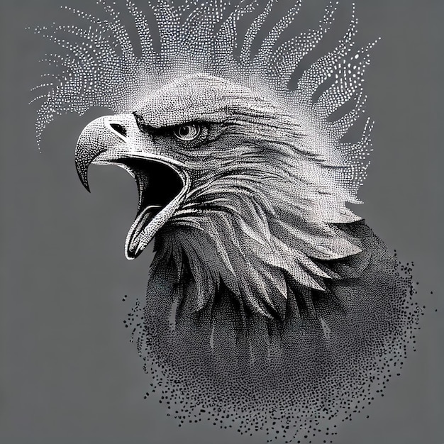 Particle Eagle vector illustration composition