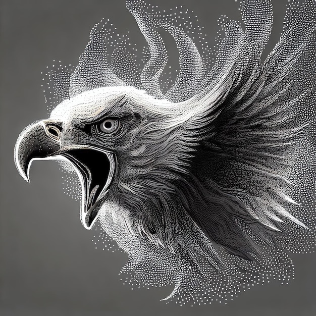 Particle Eagle vector illustration composition