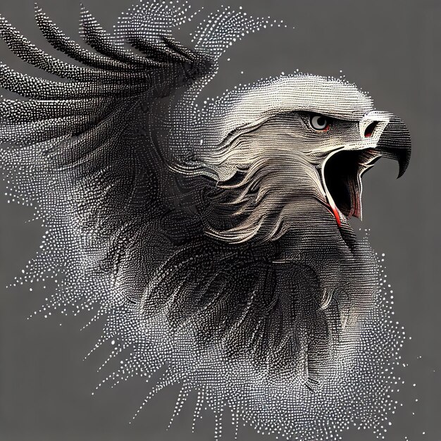 Particle Eagle vector illustration composition