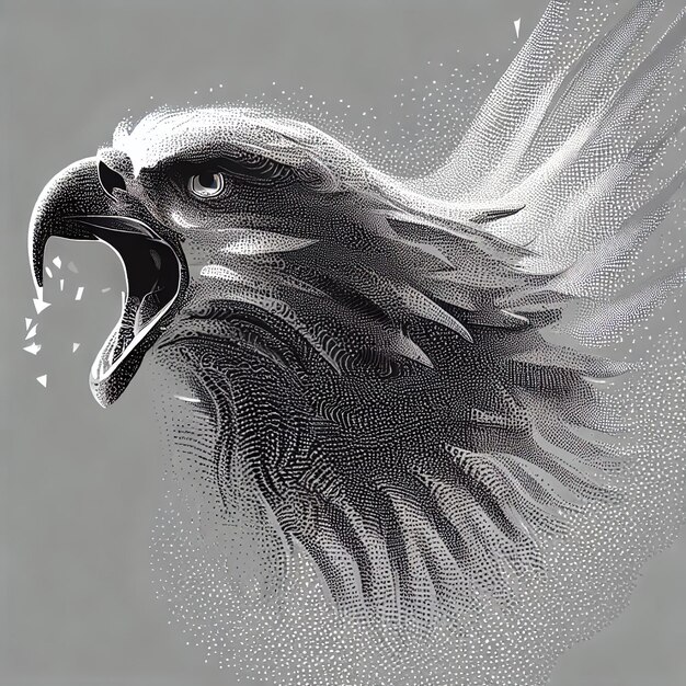 Particle Eagle vector illustration composition