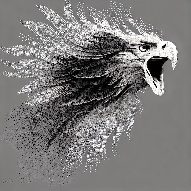 Particle Eagle vector illustration composition